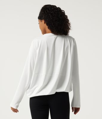 Round Neck Long Sleeve Oversized Casual Sports Top