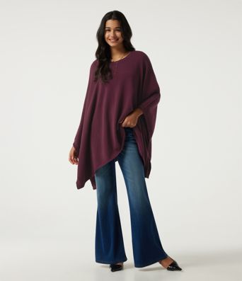 Round Neck Batwing Sleeve Casual Sweater