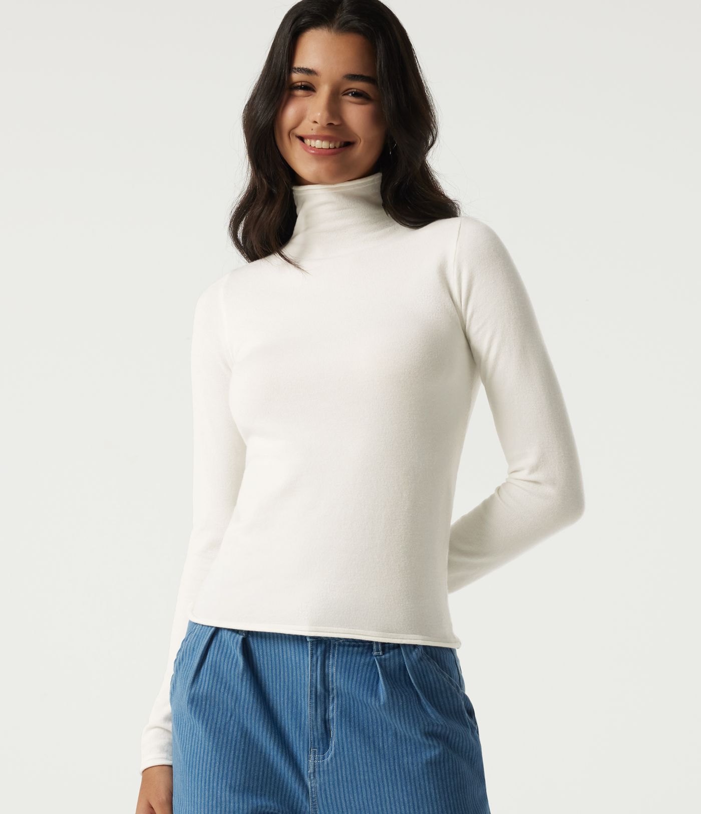 High Neck Long Sleeve Work Sweater High Neck Long Sleeve Work Sweater