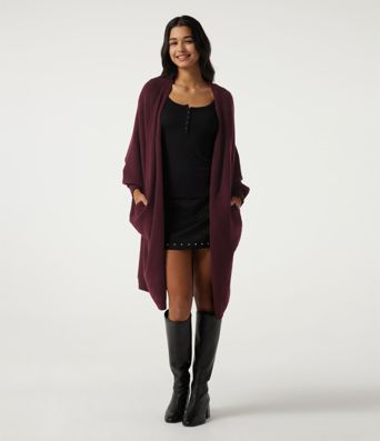 Raglan Long Sleeve Casual Cardigan with Pockets