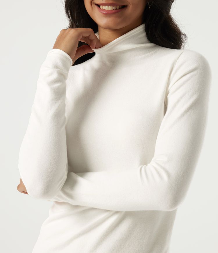 High Neck Long Sleeve Work Sweater High Neck Long Sleeve Work Sweater