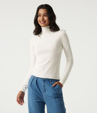 High Neck Long Sleeve Work Sweater High Neck Long Sleeve Work Sweater