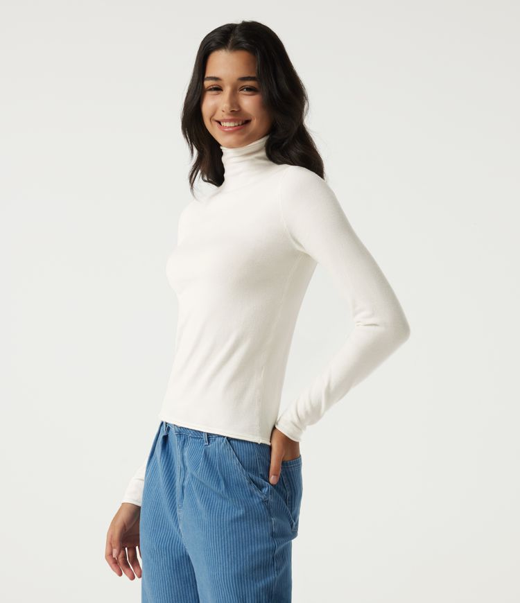 High Neck Long Sleeve Work Sweater High Neck Long Sleeve Work Sweater