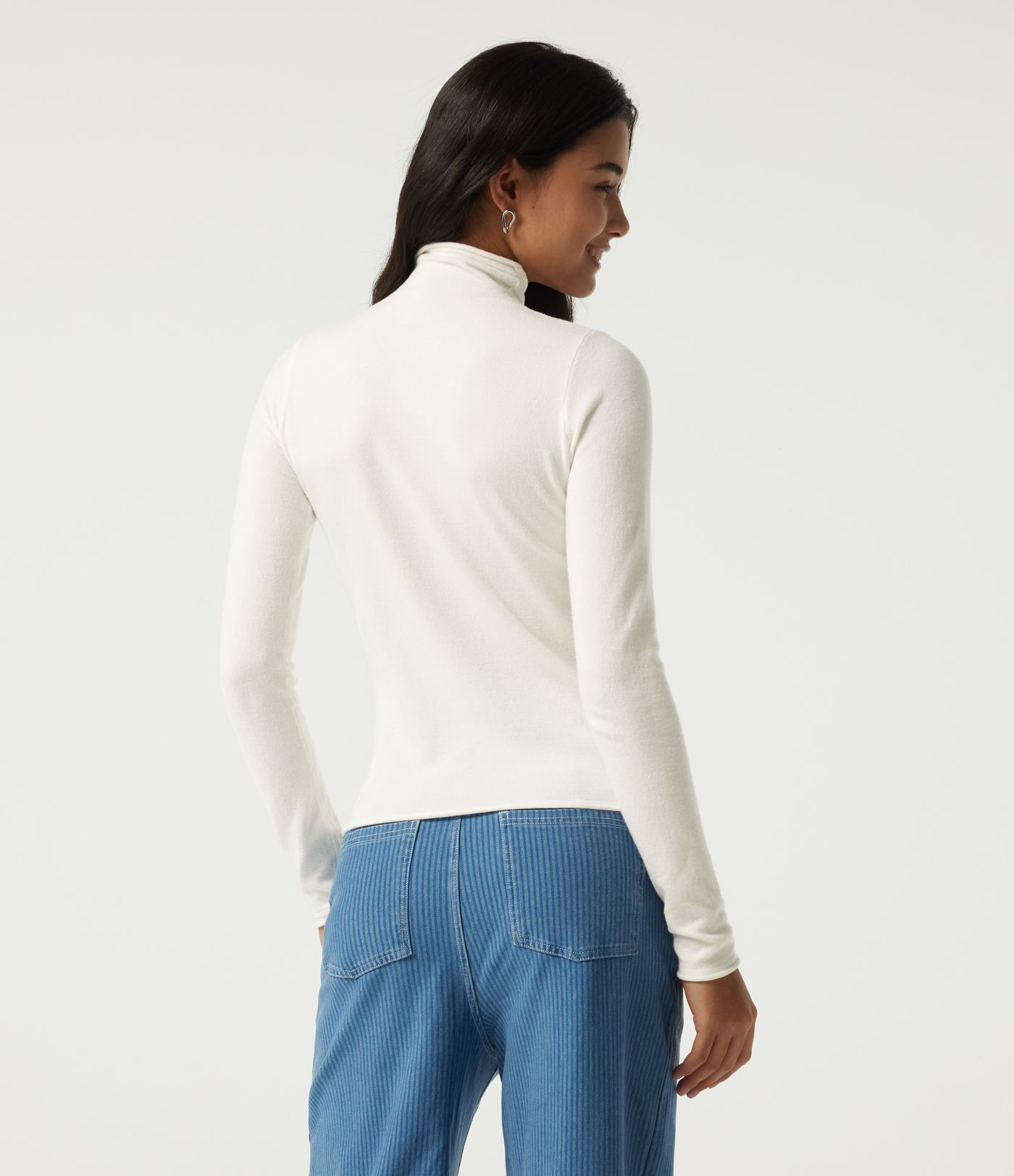 High Neck Long Sleeve Work Sweater High Neck Long Sleeve Work Sweater