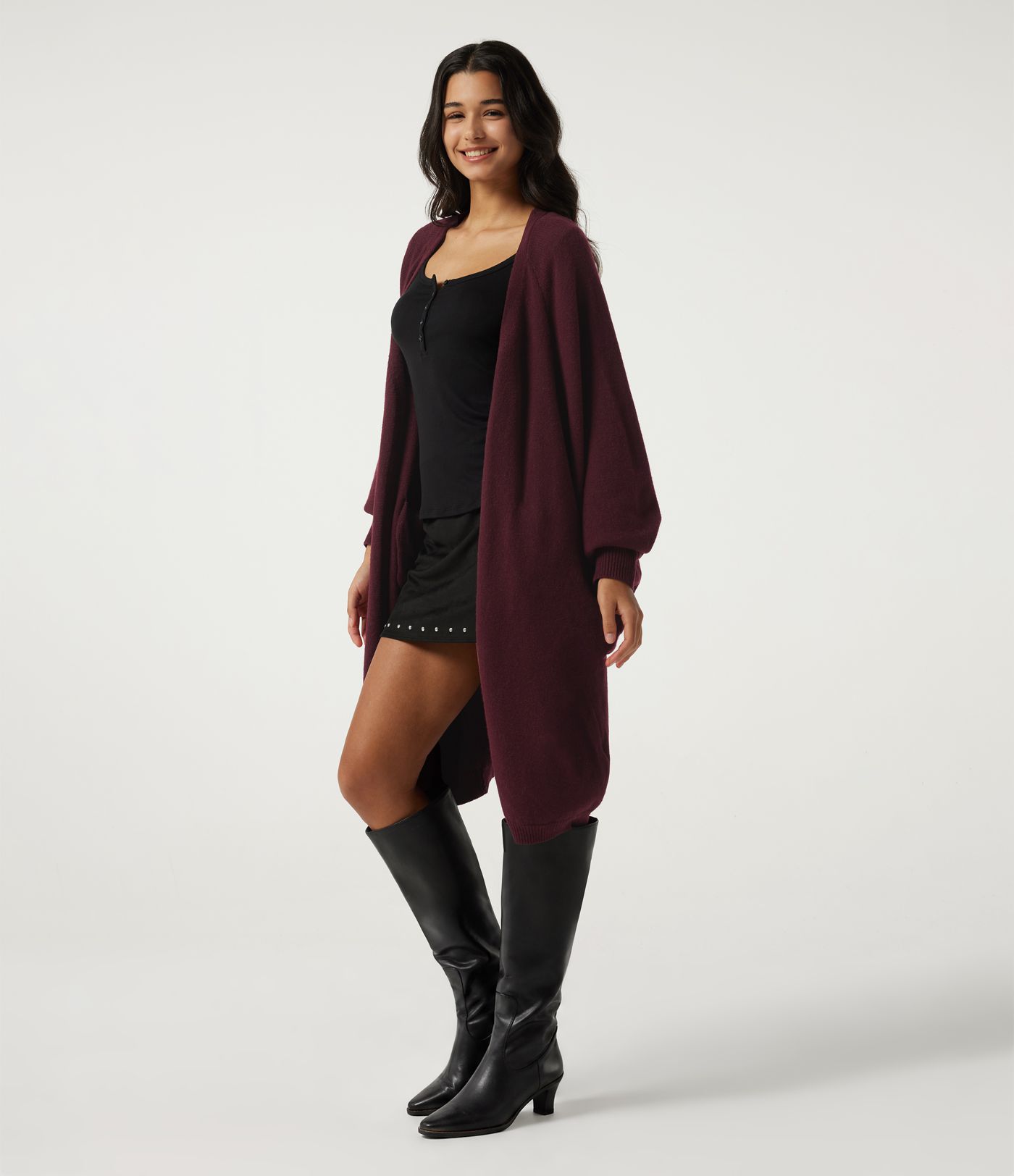 Raglan Long Sleeve Casual Cardigan with Pockets