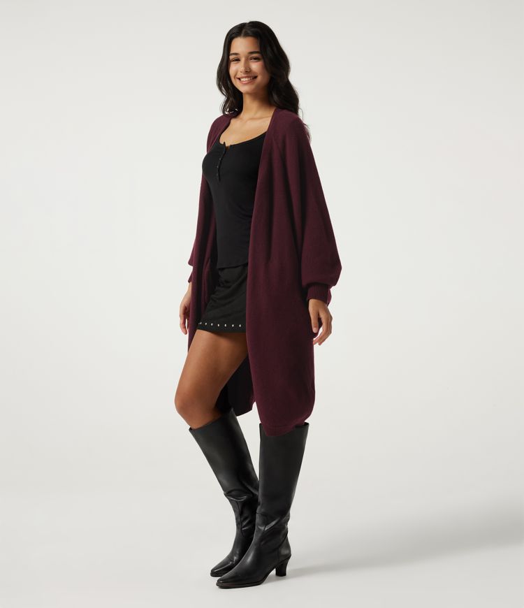 Raglan Long Sleeve Casual Cardigan with Pockets