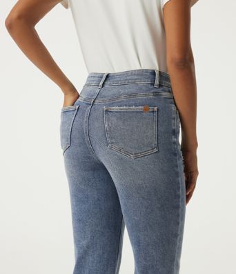 High Waisted Straight Leg Casual Cotton Jeans with Pockets High Waisted Straight Leg Casual Cotton Jeans with Pockets