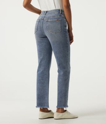 High Waisted Straight Leg Casual Cotton Jeans with Pockets High Waisted Straight Leg Casual Cotton Jeans with Pockets