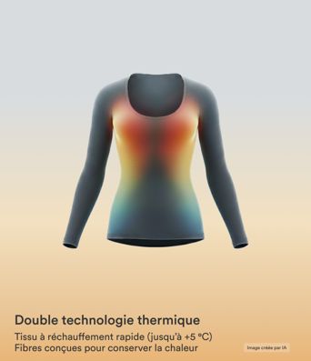 T-shirt réchauffant col échancré manches longues T-shirt réchauffant col échancré manches longues