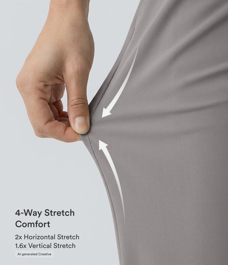 Halara Flex™ Figurformende Stoffhose aus Micro-Waffel-Stoff mit hohem Bund, weitem Bein, Seitentasche, Energiehose Halara Flex™ Figurformende Stoffhose aus Micro-Waffel-Stoff mit hohem Bund, weitem Bein, Seitentasche, Energiehose