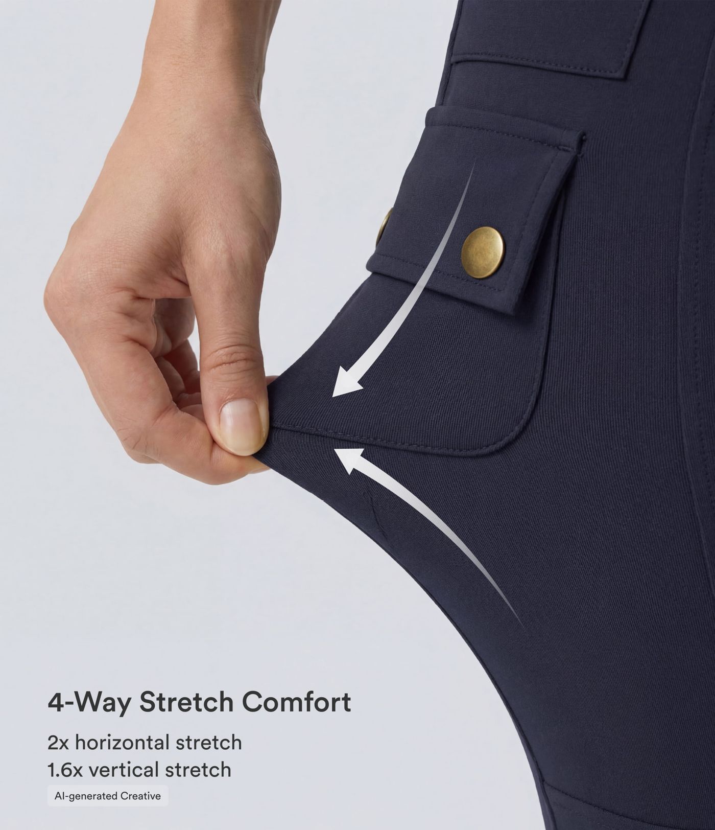 DayStretch højtaljede ensfarvede skinny cargobukser med lynlåslommer DayStretch højtaljede ensfarvede skinny cargobukser med lynlåslommer
