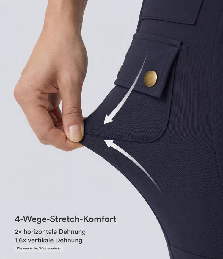 DayStretch - Cargo-Hose mit hohem Bund, Seitentaschen und schmaler Passform DayStretch - Cargo-Hose mit hohem Bund, Seitentaschen und schmaler Passform