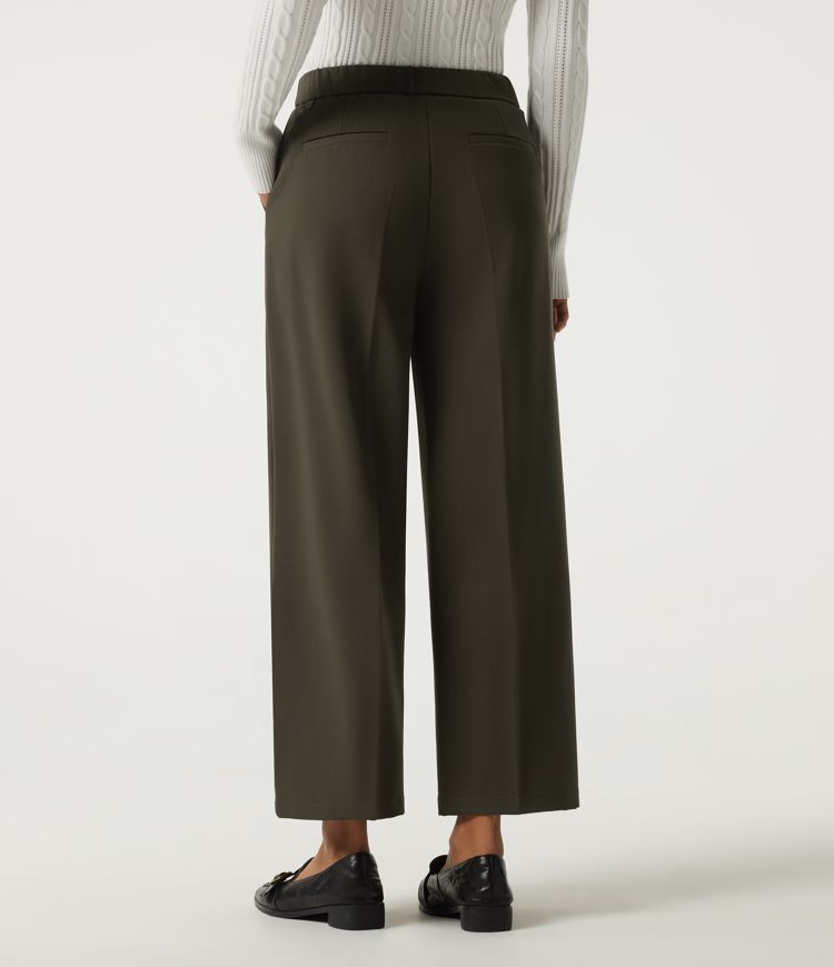 Pantalon de bureau droit à taille mi-haute avec poches