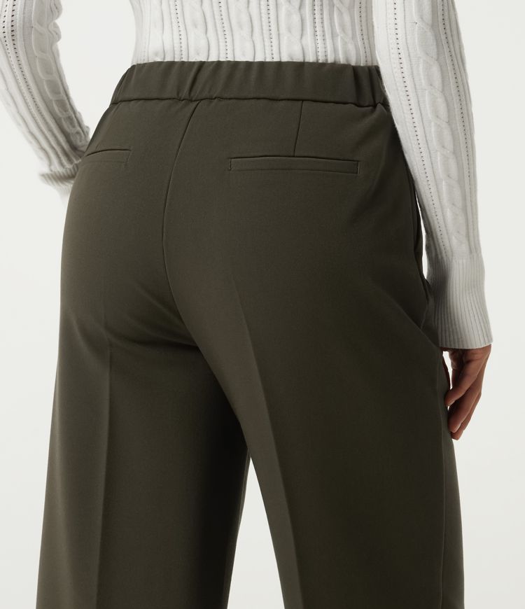 Pantalon de bureau droit à taille mi-haute avec poches