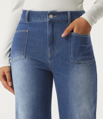 Halara Flex™ High Waisted Barrel Leg Casual Cotton Jeans with Pockets