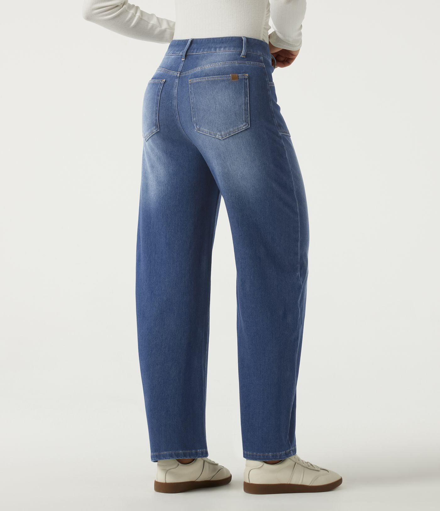 Halara Flex™ High Waisted Barrel Leg Casual Cotton Jeans with Pockets
