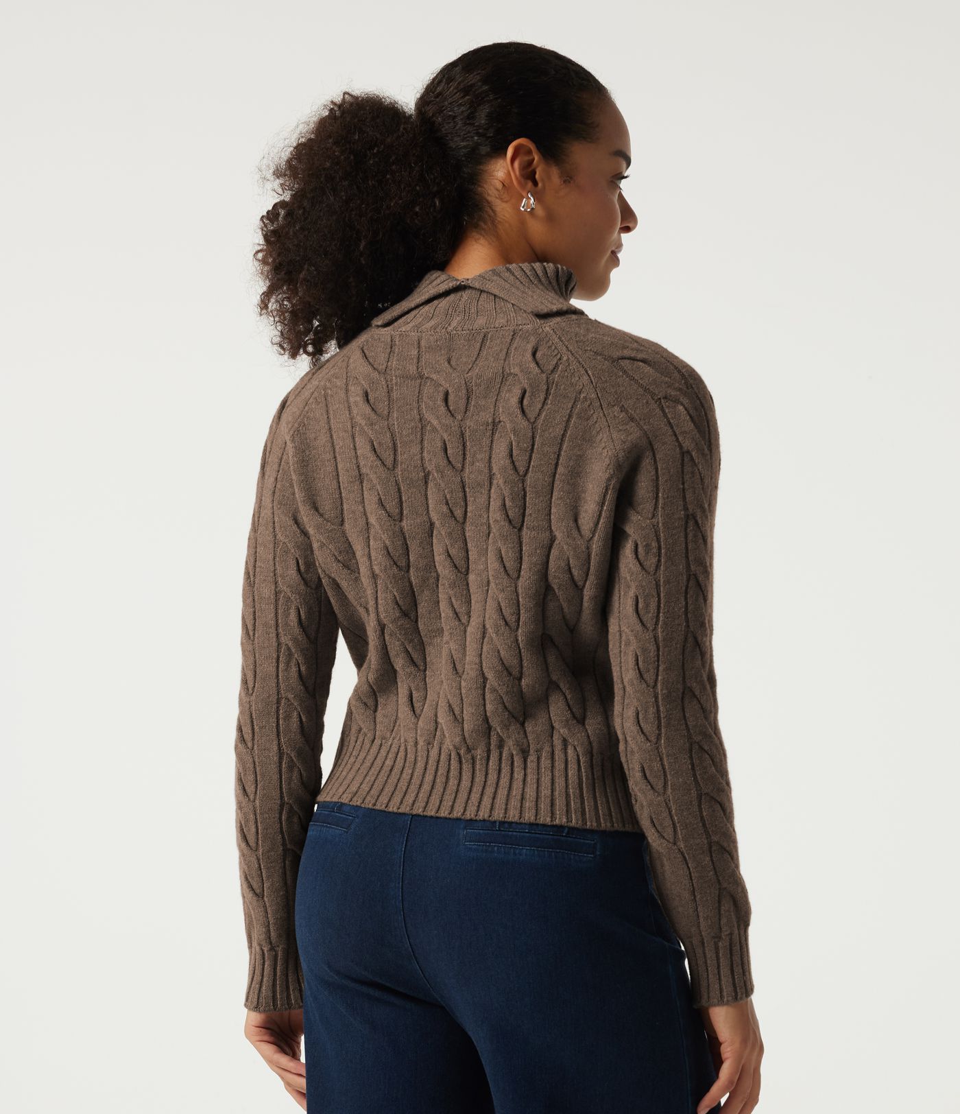 Lapel Raglan Long Sleeve Work Sweater Lapel Raglan Long Sleeve Work Sweater