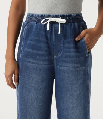 Halara Flex™ High Waisted Drawstring Wide Leg Casual Jeans with Pockets