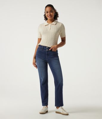 Halara Flex™ jean décontracté à taille haute, coupe droite, avec poches