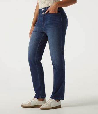 Halara Flex™ jean décontracté à taille haute, coupe droite, avec poches