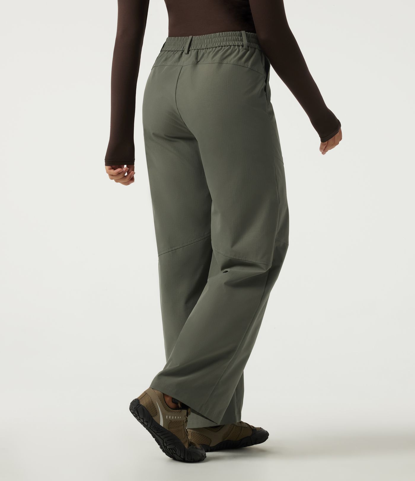 High Waisted Wide Leg Hiking Pants with Pockets High Waisted Wide Leg Hiking Pants with Pockets