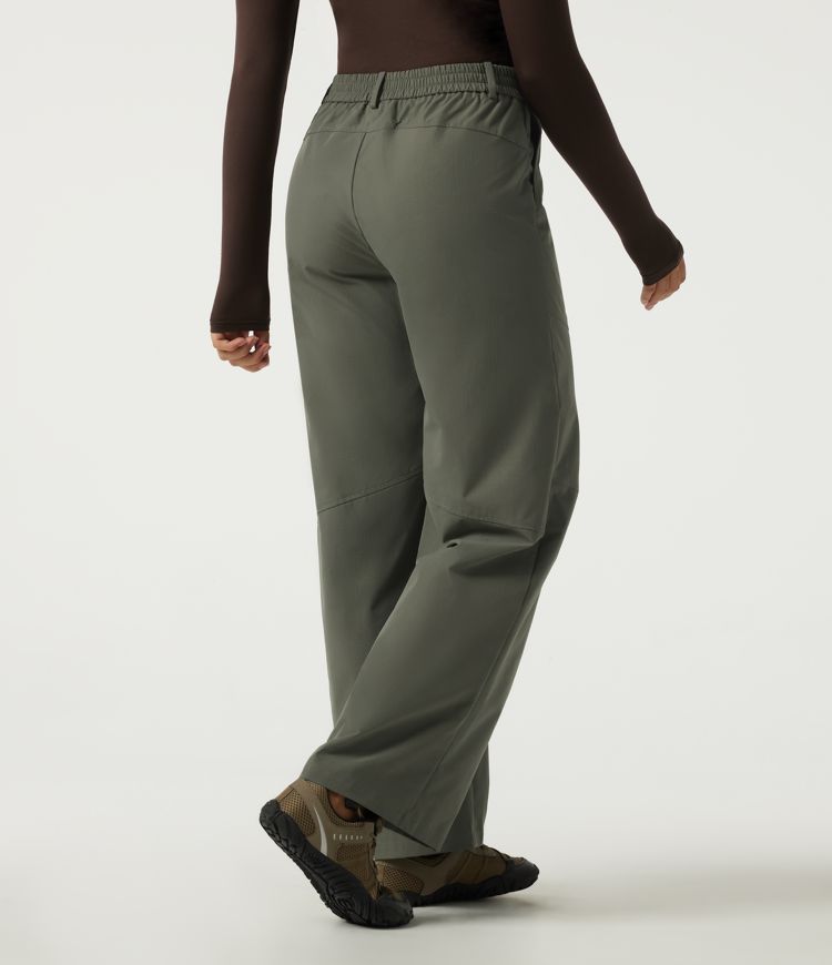 High Waisted Wide Leg Hiking Pants with Pockets High Waisted Wide Leg Hiking Pants with Pockets