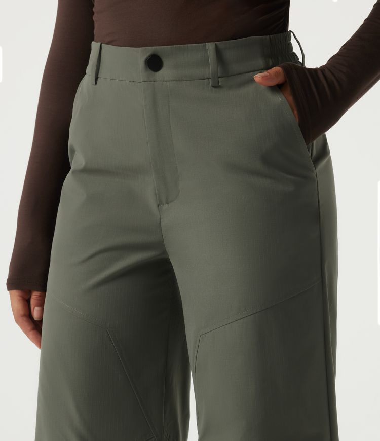 High Waisted Wide Leg Hiking Pants with Pockets High Waisted Wide Leg Hiking Pants with Pockets