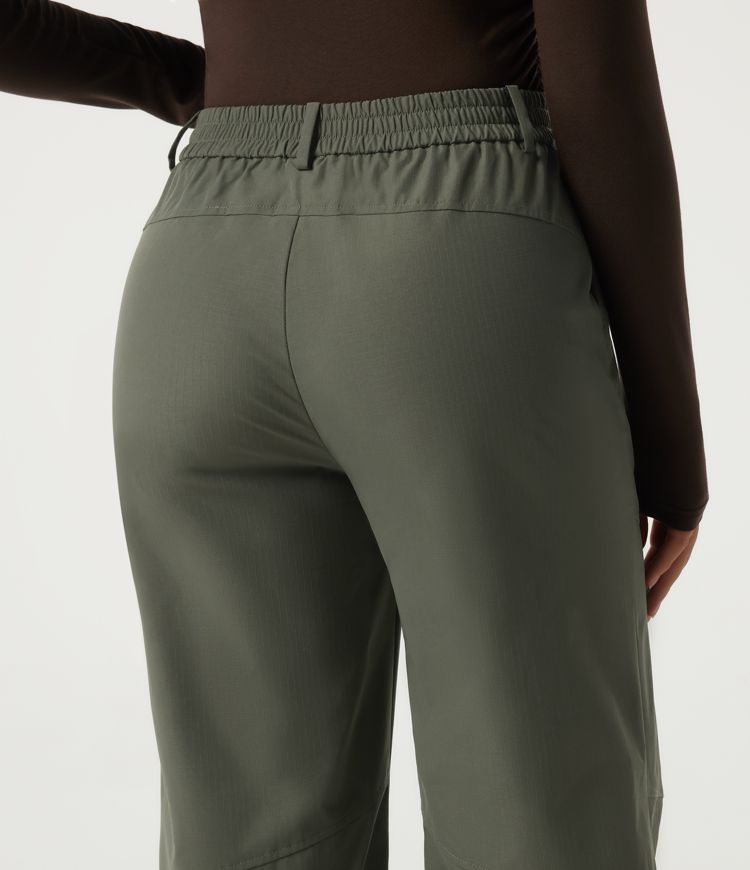 High Waisted Wide Leg Hiking Pants with Pockets High Waisted Wide Leg Hiking Pants with Pockets