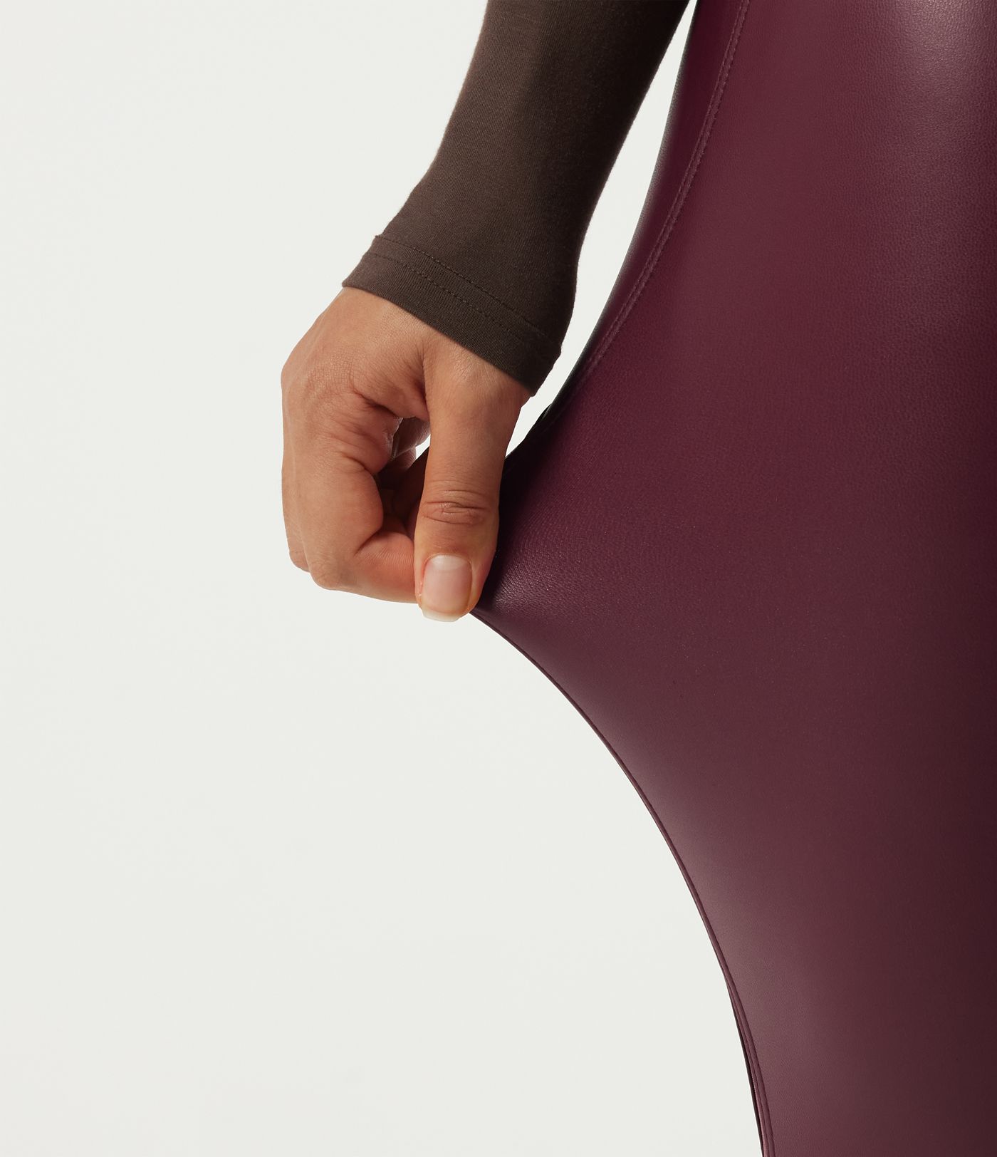 High Waisted Stretchy PU Crossover Contrast Mesh Casual Leggings with Pockets