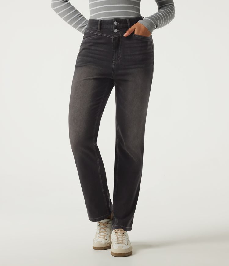 Halara Flex™ High Waisted Straight Leg Casual Jeans with Pockets Halara Flex™ High Waisted Straight Leg Casual Jeans with Pockets