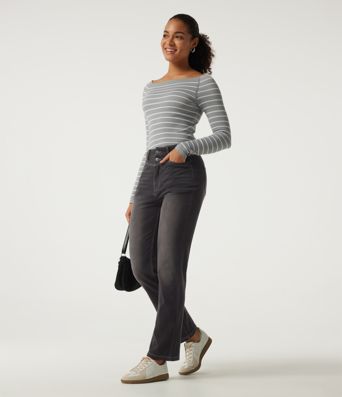 Halara Flex™ High Waisted Straight Leg Casual Jeans with Pockets Halara Flex™ High Waisted Straight Leg Casual Jeans with Pockets