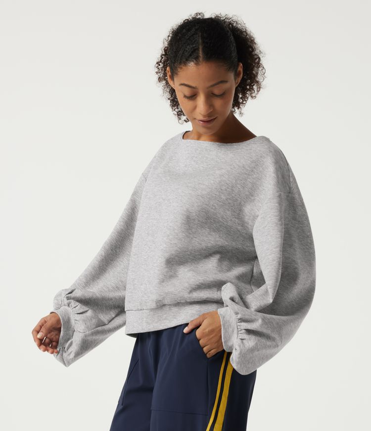 Boat Neck Long Sleeve Pullover Casual Sweatshirt Boat Neck Long Sleeve Pullover Casual Sweatshirt