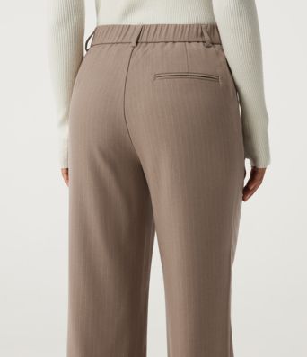 Mid Rise Straight Leg Stripe Work Pants with Pockets Mid Rise Straight Leg Stripe Work Pants with Pockets