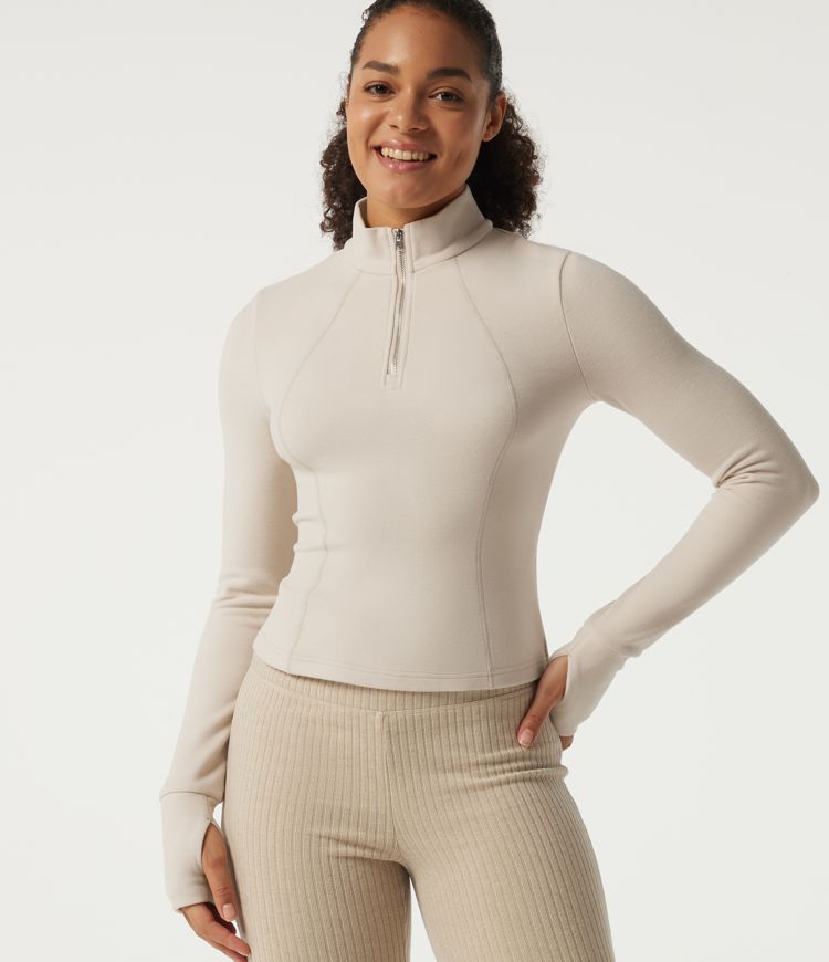 Stand Collar Long Sleeve Fleece Casual Jacket