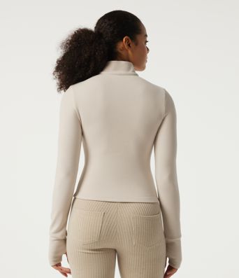 Stand Collar Long Sleeve Fleece Casual Jacket