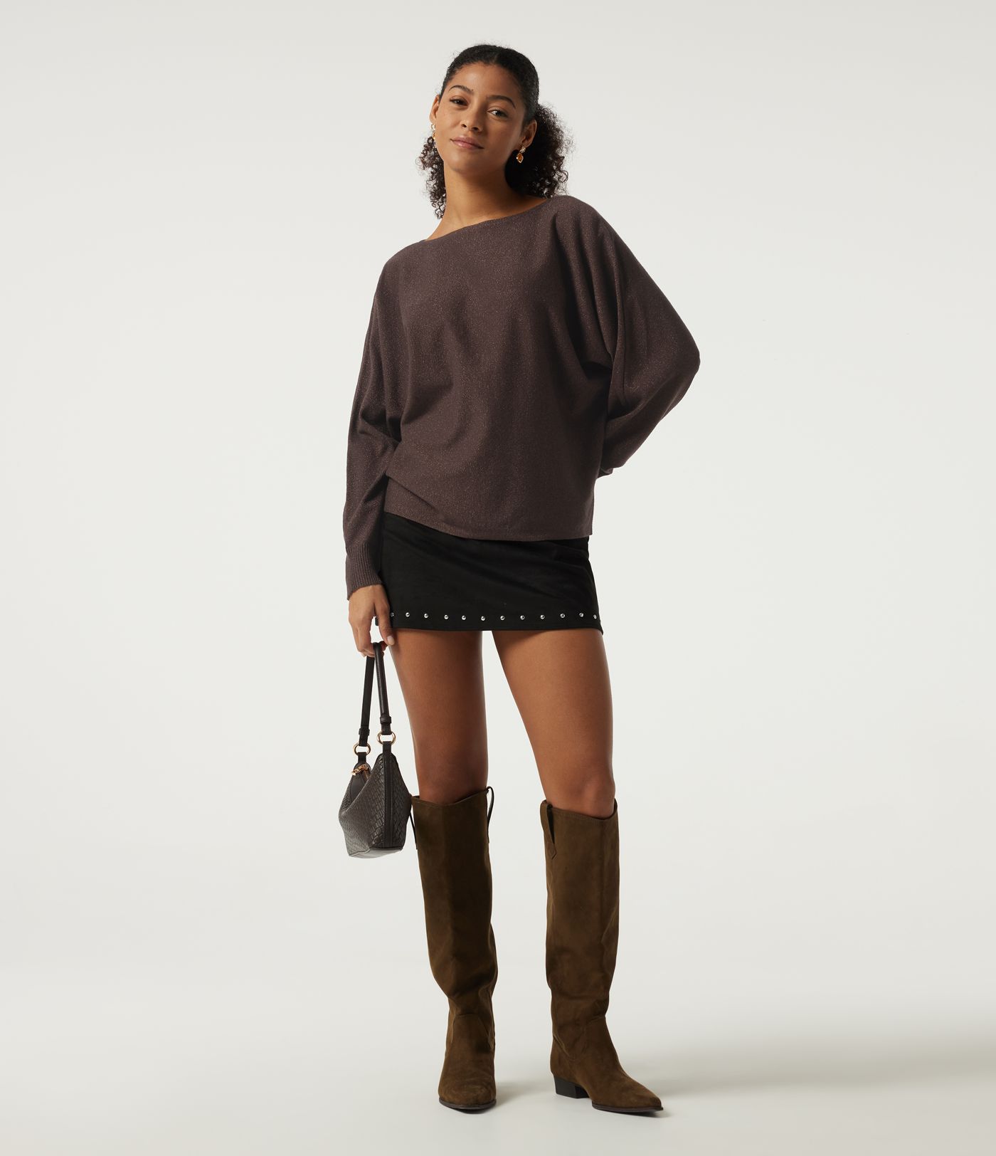 Round Neck Long Sleeve Tie Back Casual Sweater Round Neck Long Sleeve Tie Back Casual Sweater