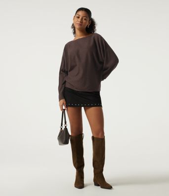Round Neck Long Sleeve Tie Back Casual Sweater Round Neck Long Sleeve Tie Back Casual Sweater