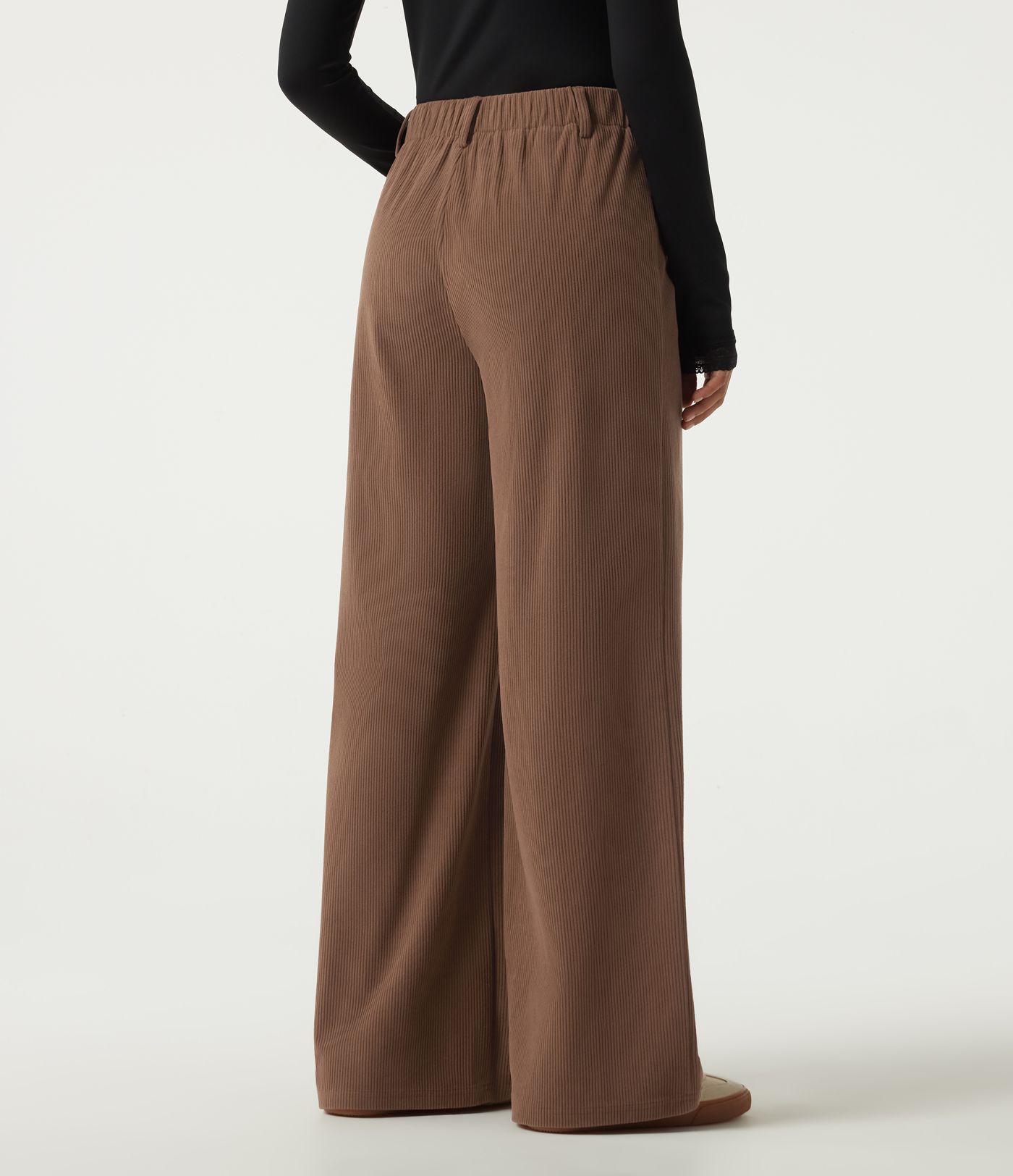 High Waisted Wide Leg Corduroy Casual Pants with Pockets