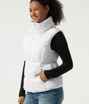 High Neck Quilted Puffer Casual Down Vest with Pockets