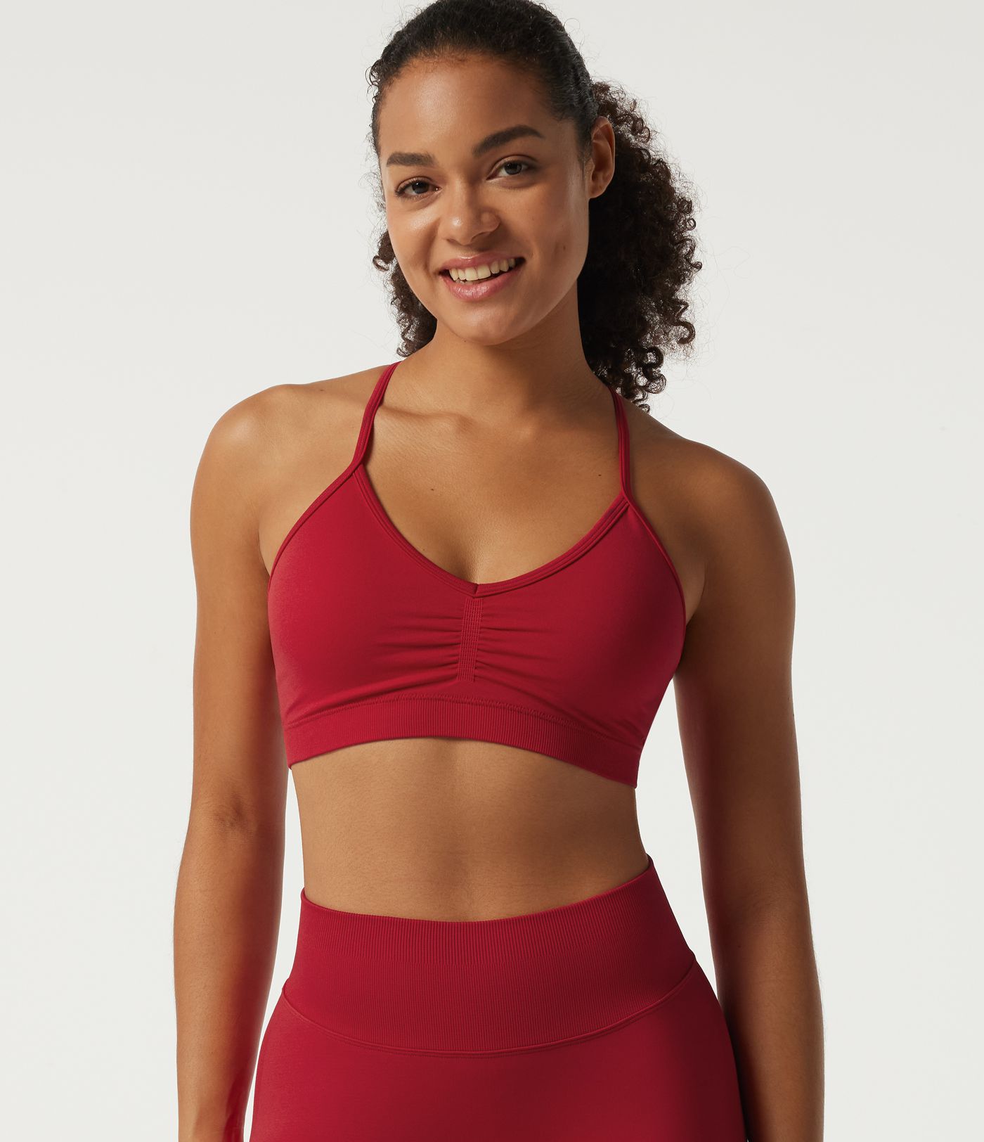OneForm Seamless Flow Low Support Sweetheart Neck Built-in Bra Yoga Sports Bra 