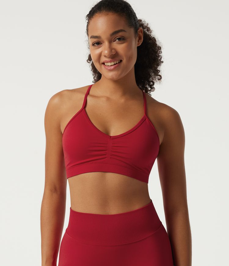 OneForm Seamless Flow Low Support Sweetheart Neck Built-in Bra Yoga Sports Bra 