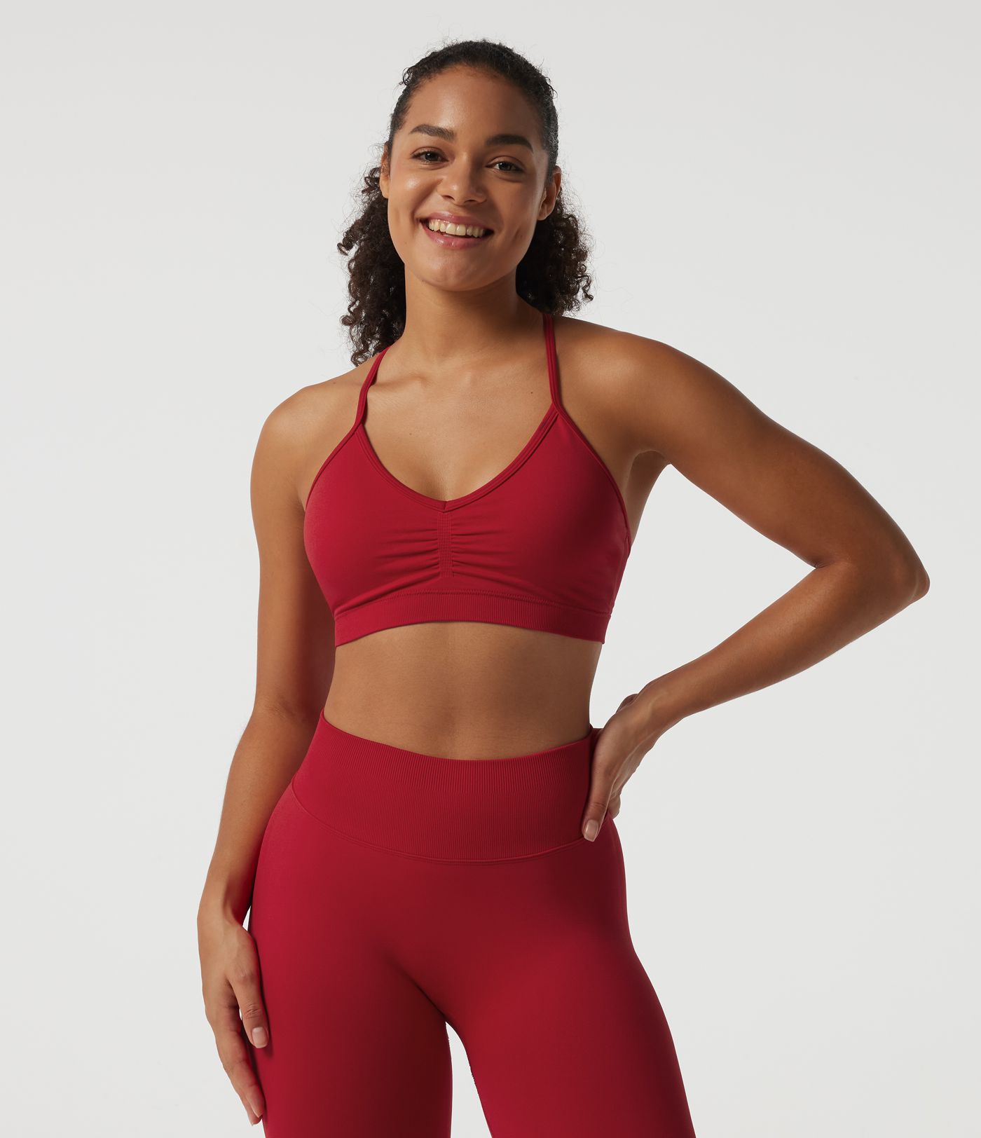 OneForm Seamless Flow Low Support Sweetheart Neck Built-in Bra Yoga Sports Bra 
