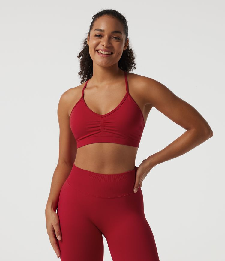 OneForm Seamless Flow Low Support Sweetheart Neck Built-in Bra Yoga Sports Bra 