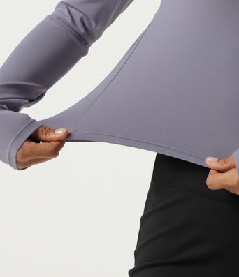 SoftlyZero™ csónaknyakú, hosszú ujjú, kivágásos, beépített melltartós jóga- és sportfelső