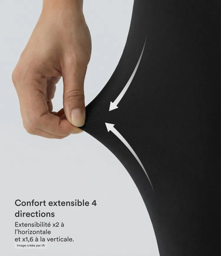 Black Legging yoga évasé croisé taille haute DayStretch / 2