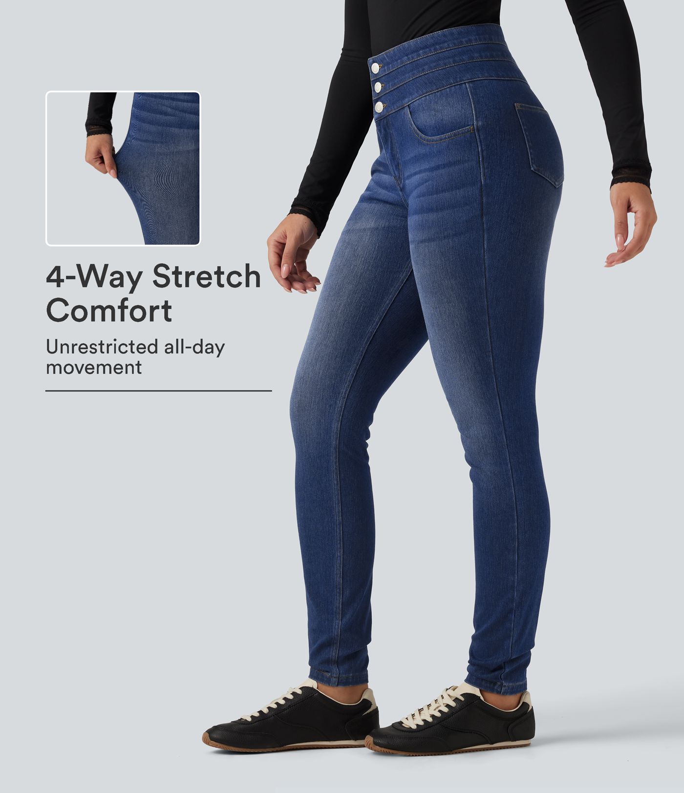 Halara Flex™ High Waisted Skinny Casual Jeans with Pockets Halara Flex™ High Waisted Skinny Casual Jeans with Pockets