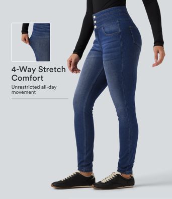 Halara Flex™ High Waisted Skinny Casual Jeans with Pockets Halara Flex™ High Waisted Skinny Casual Jeans with Pockets