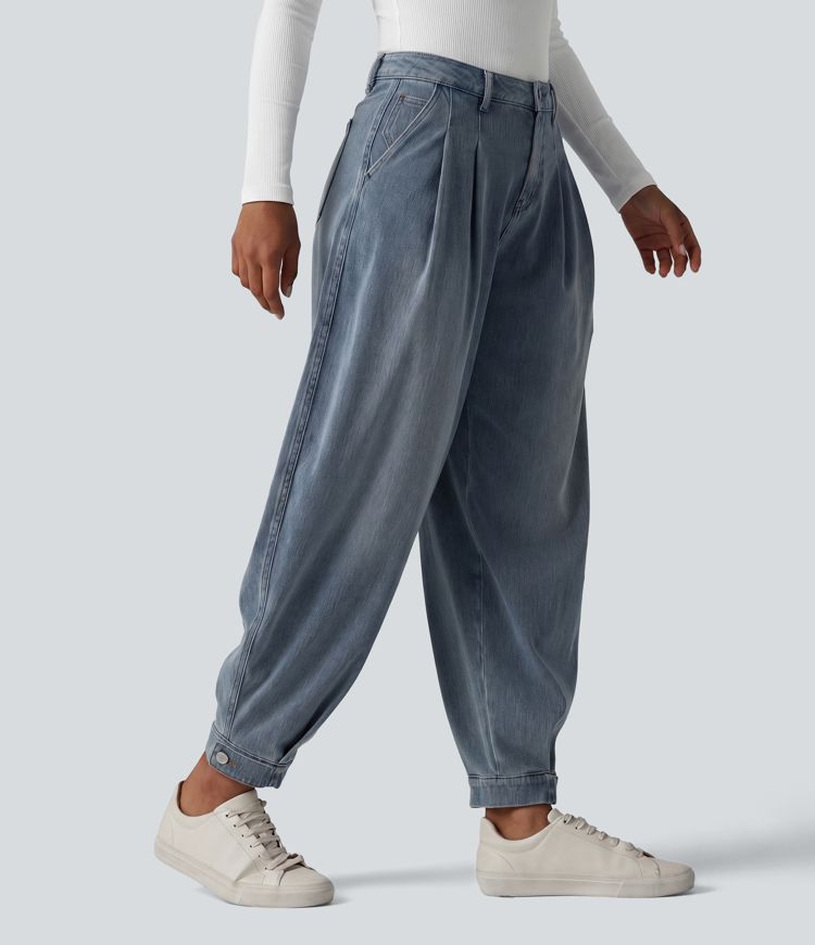 Halara Flex™ Mid Rise Denim Casual Balloon Joggers with Pockets