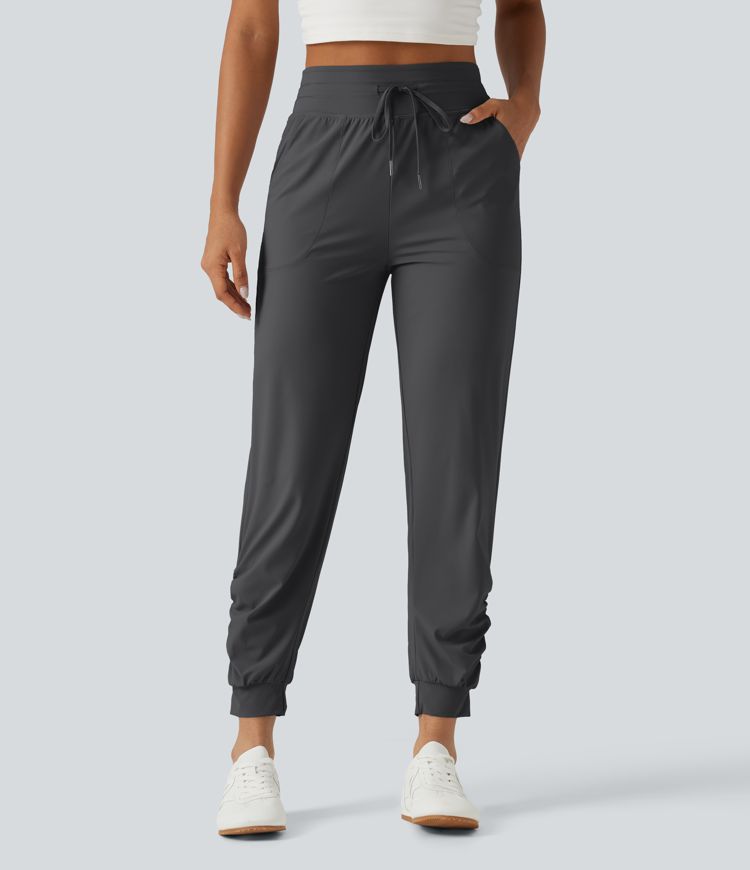 Halara UltraSculpt™ High Waisted Drawstring Ruched Yoga Joggers with Pockets