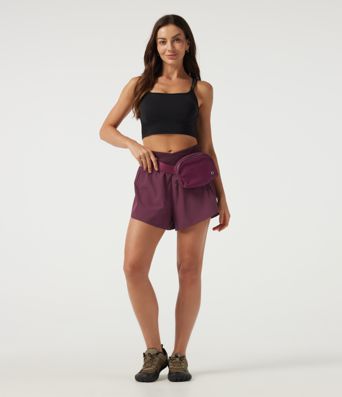 Breezeful™ - 2-in-1 Lauf-Shorts mit hohem Crossover-Bund und Seitentaschen - schnelltrocknend, 7,6 cm Breezeful™ - 2-in-1 Lauf-Shorts mit hohem Crossover-Bund und Seitentaschen - schnelltrocknend, 7,6 cm